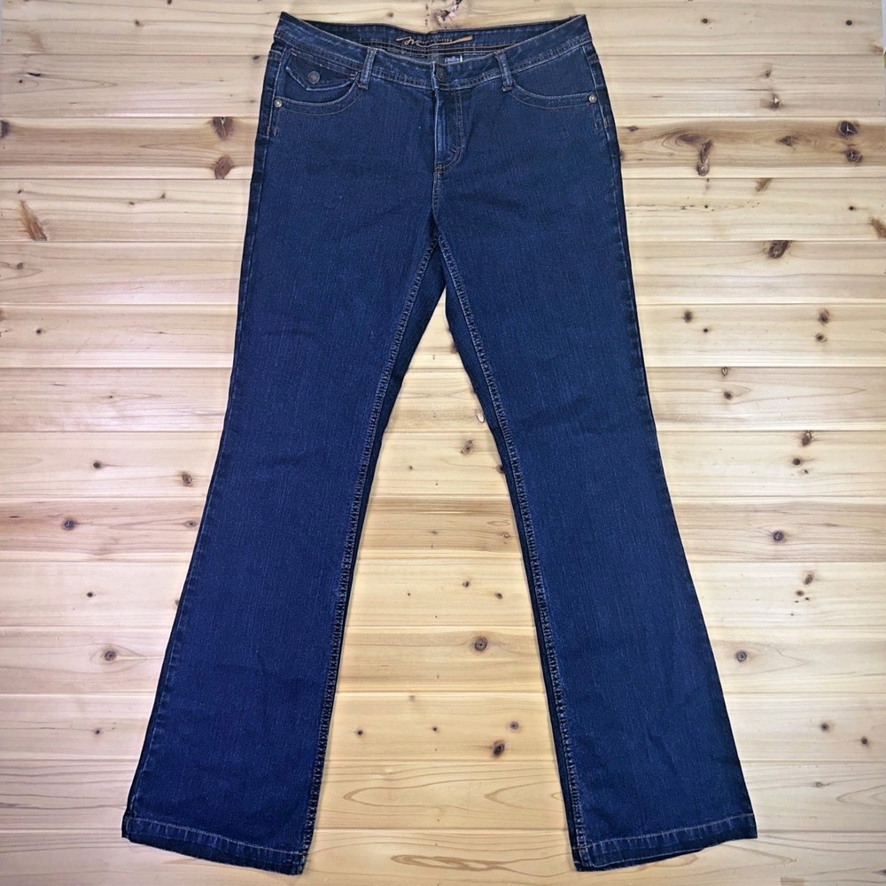 Maurice Sasson Jeans Womens 10 Boot Cut Mid Rise Dark Wash Denim Blue Jeans